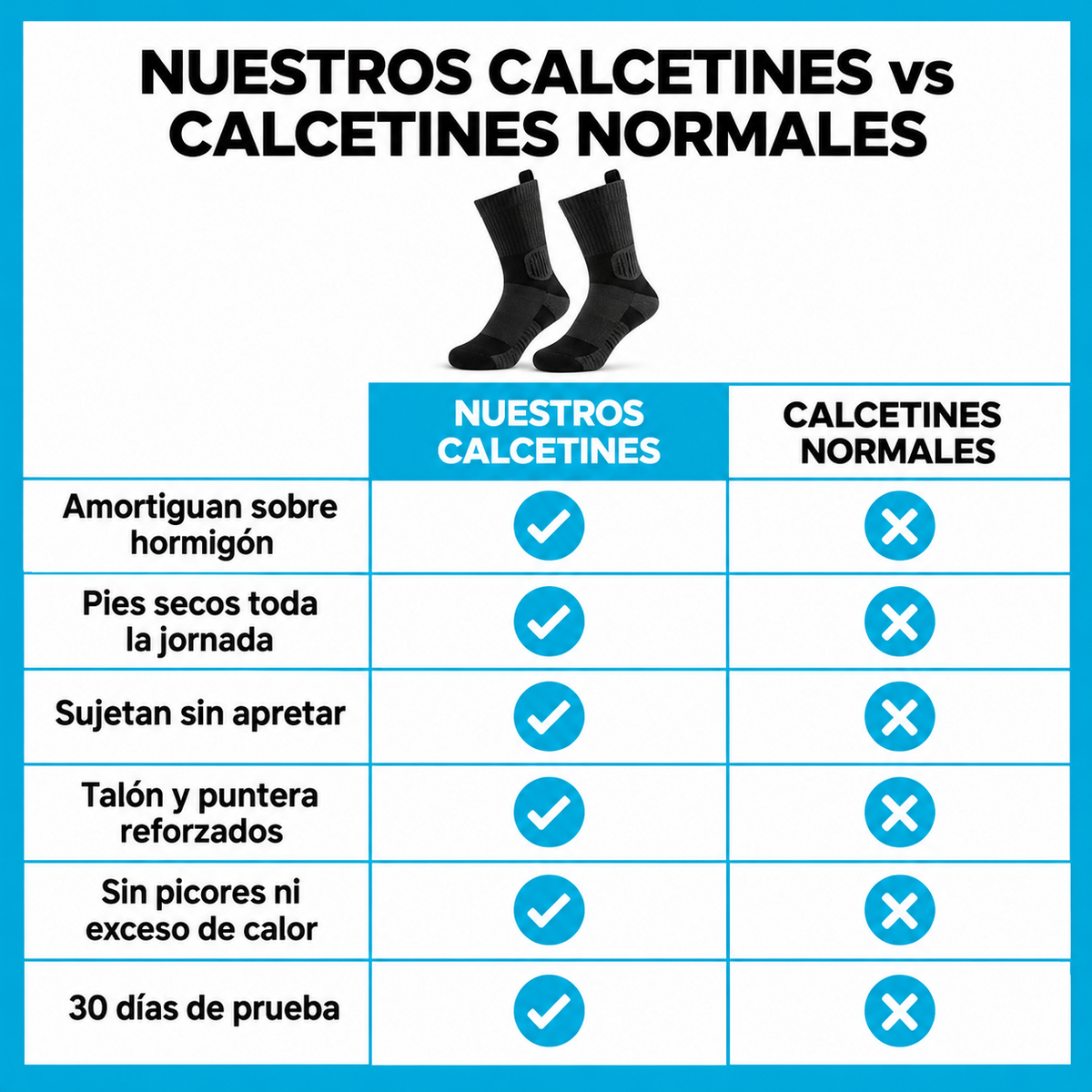 Calcetines de trabajo acolchados para trabajar sin dolor